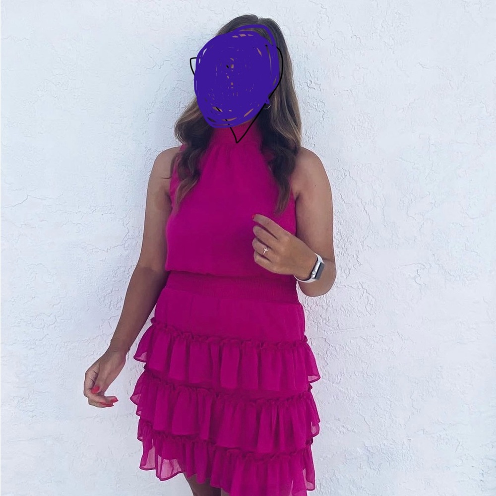 MSK Fuchsia Ruffle Detail Dress - Picture 10 of 10